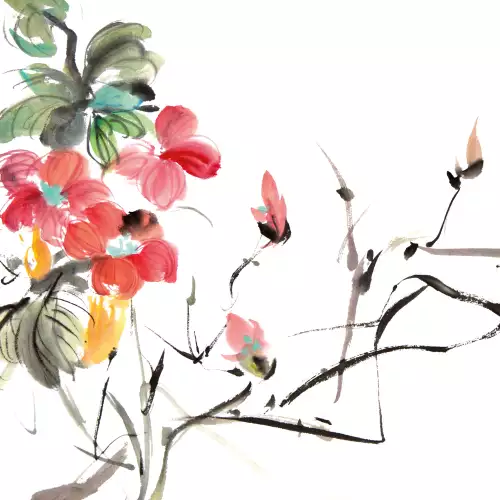 MondiLab Chinese painting flowers  (100166)