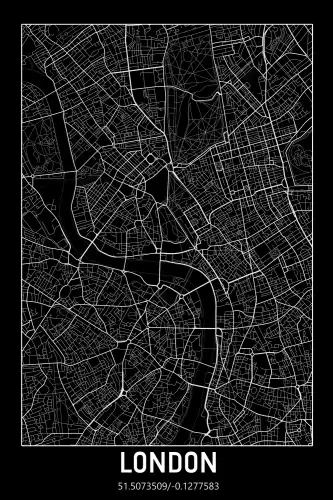 MondiLab London UK - Citymap black  (101624)